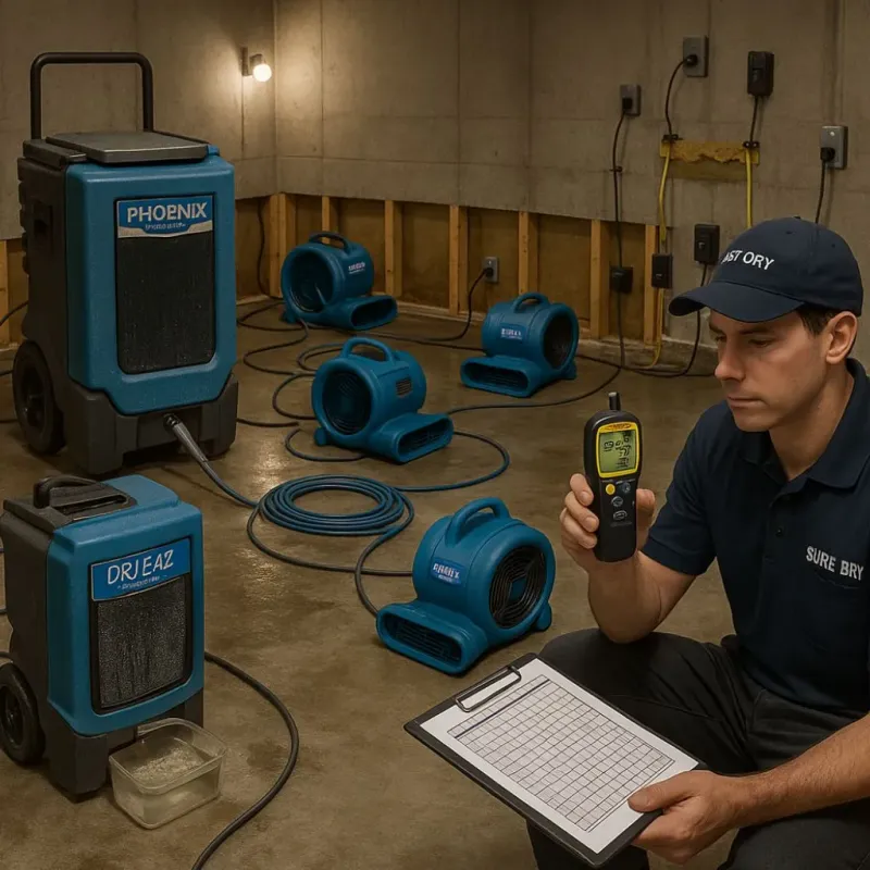 Structural Drying and Dehumidification process in Luray, VA